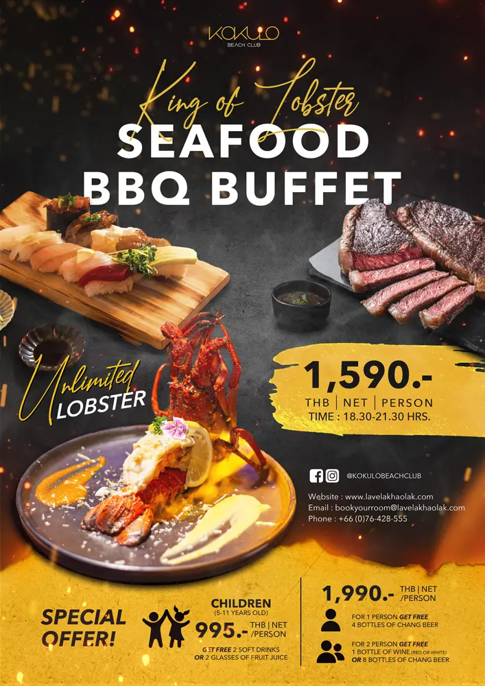 King of Lobster BBQ Seafood Buffet at Kokulo Beach Club