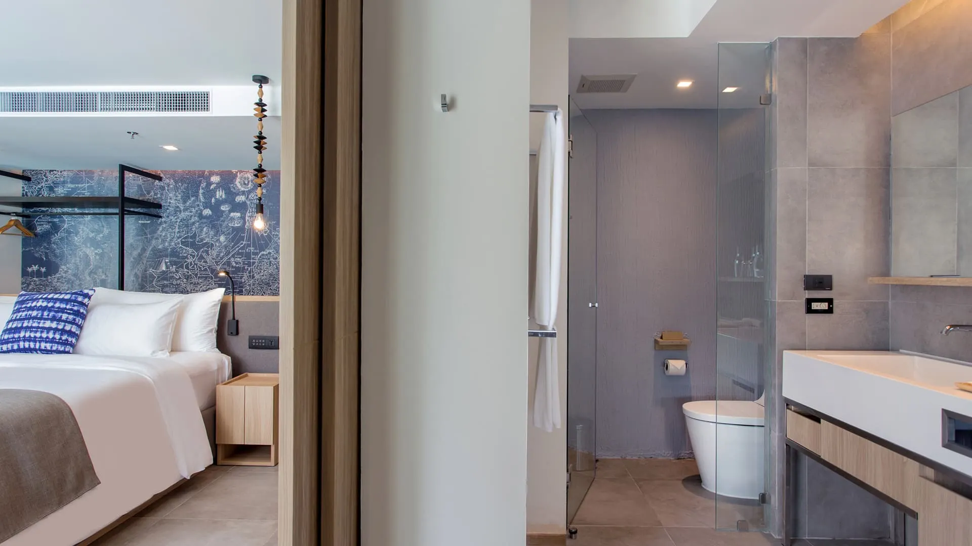 Pool Access Grand room bathroom